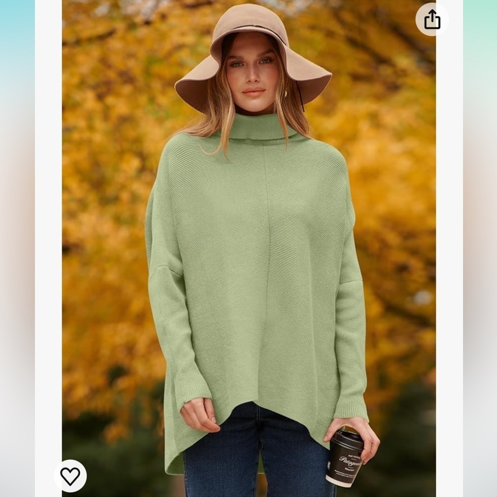 Amazon green pea color‎ sweater, size small. Never worn